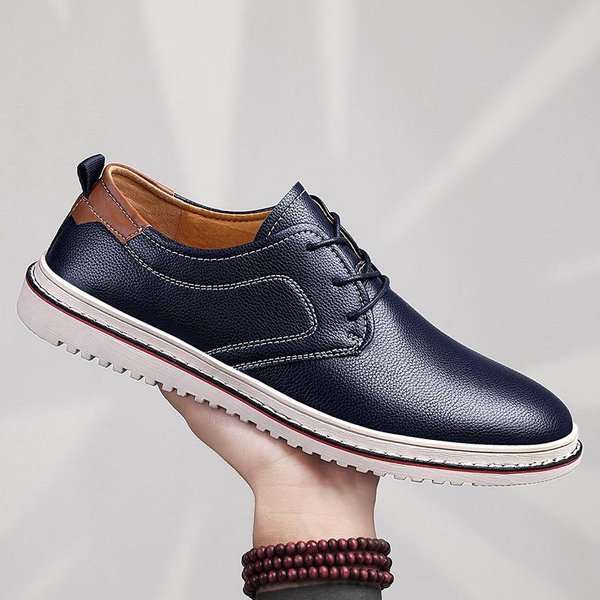 DużY Rozmiar 48 Buty MęSkie Casualowe Wszechstronne MęSkie Buty SkóRzane 47 Biznesowe Brytyjskie Modne Niebieskie Buty 47 Black-image