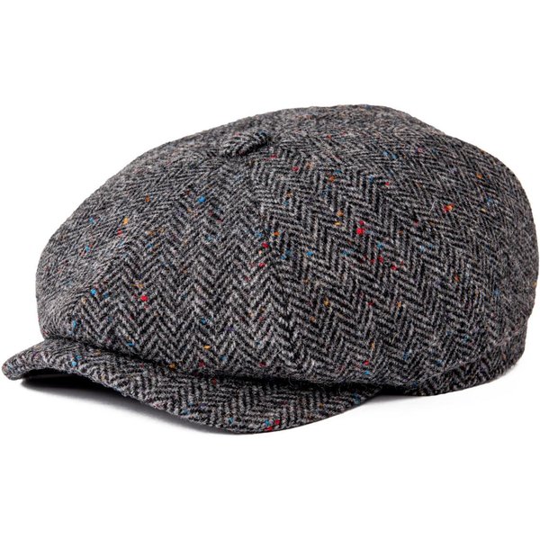 Botvela Czapka Typu Newsboy Z WełNianego Tweedu W JodełKę MęSka Retro Kapelusz W Stylu Gatsby PłAska Czapka Kierowcy Dla MężCzyzn Vintage Beret W JodełKę 57Cm Gray-image