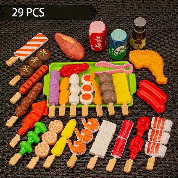 Zestaw Zabawek Do Symulacji Grilla Dla Dzieci Zestaw Do Gotowania BBQ Zabawki Do Zabawy W Kuchnię Interaktywny Grill Zabawkowe Jedzenie Naczynia Zabawki Do Zabawy Dla Dzieci-image