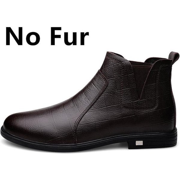Botas De Cuero Genuino Para Hombre Invierno Botines De Moda Para Hombre Casual De Negocios Botas De Nieve Para Hombre Zapatos De Trabajo Botas Para Hombre Zapatos Chelsea 45-image