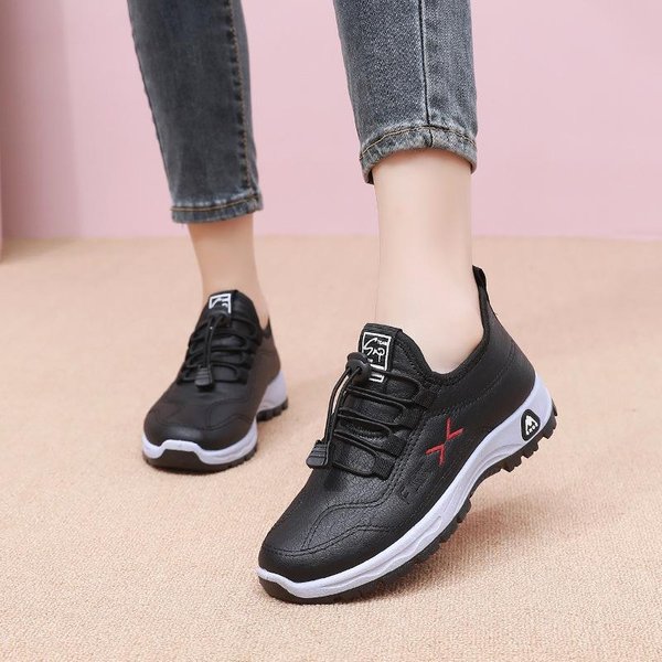 Zimowe Damskie Buty BawełNiane SkóRzane Wodoodporne Buty BawełNiane Plus Aksamitne ZagęSzczone Buty Do Chodzenia AntypośLizgowe CiepłE Damskie Buty BawełNiane 36 Gray-image