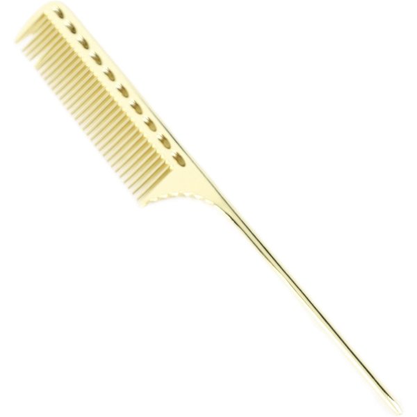 Peine De Cola De Rata Para SalóN Hombres Mujeres Peine De Estilismo Profesional PeluqueríA Peine De Metal De Aluminio Gold Oro-image