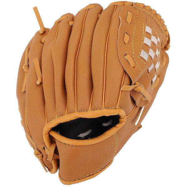 RęKawica Baseballowa Ergonomiczne PU SkóRzane RęKawice Baseballowe MięKkość Profesjonalna RęKawica Do Gry W Polu 12.5 Inch BrąZowy-image