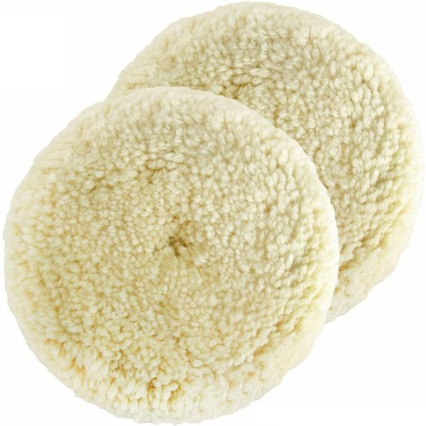 2 Uds Almohadillas De Pulido Kit De Almohadillas De Pulido De Lana Natural Disco De Pulido Para DecoracióN De Coche De Corte Compuesto 6-Inch-image