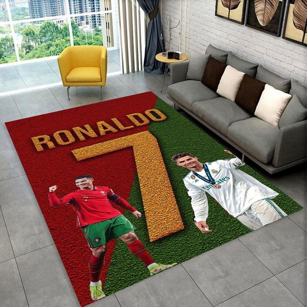 CR7 Kozioł Ronaldo Gwiazda PiłKi NożNej Dywanik Do Pokoju Zabaw Sypialni Salonu Kanapy WystróJ Domu, Dywanik Dla Dzieci Mata PodłOgowa AntypośLizgowa Prezent 120X160Cm-image