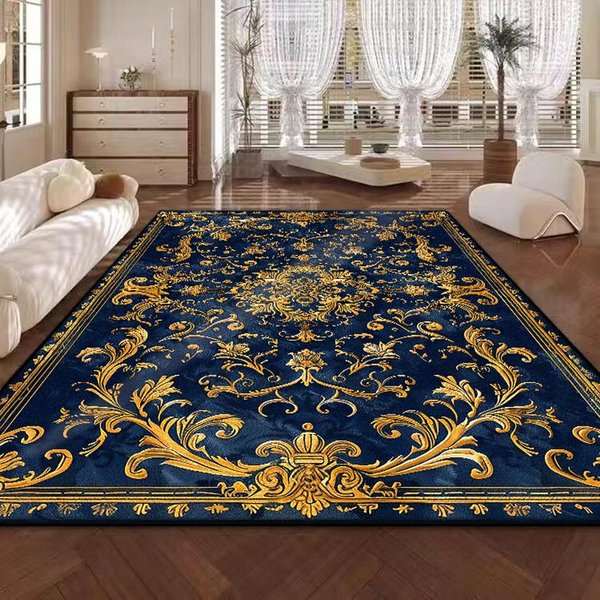 DecoracióN De DiseñO Floral Europeo Alfombra Para Sala De Estar Para El Hogar Antideslizante DecoracióN Para HabitacióN De NiñA Alfombra Para Dormitorio Suave Alfombra Para Mesa De Sofá FáCil De Limpiar 120*160Cm-image