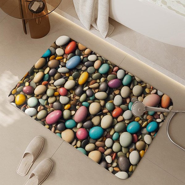 Alfombra De Piso De BañO Alfombra De Piso De BañO Inodoro Alfombra De Entrada De Puerta Alfombra Inodoro Absorbente Antideslizante Alfombra De Puerta 40 * 60CM-image