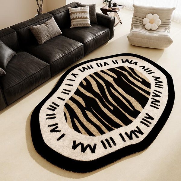 Nieregularne Dywany Do Sypialni Styl Nordycki Dekoracja Salonu Dywan Grubo Pluszowy Mata PodłOgowa Przy ŁóżKu Puszysty MięKki Dywanik Do Gabinetu 80X160Cm-image