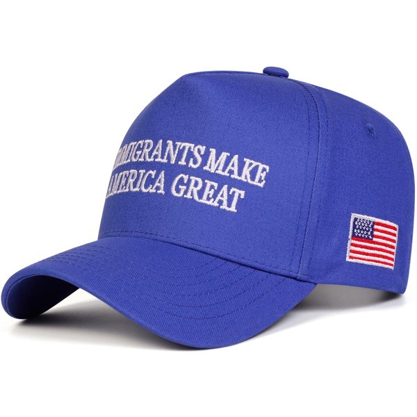 Gorras De BéIsbol Bordadas Con Letras Unisex Para Inmigrantes, Primavera Y OtoñO, Ajustables Para Exteriores, Gorras Casuales, Gorra Protectora Del Sol, Gorra Deportiva Blue-image