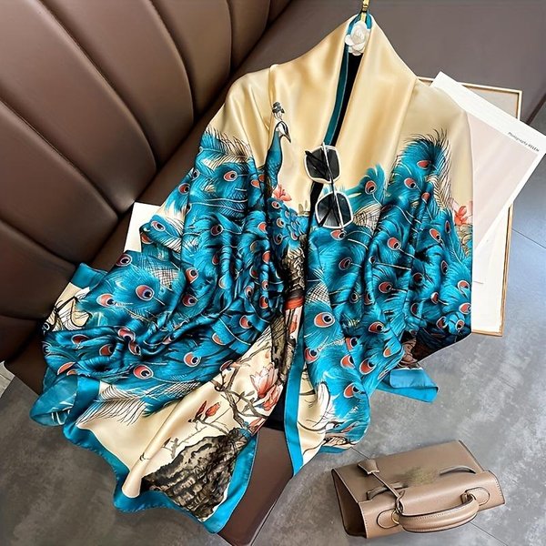 Bufanda De Seda De Lujo Para Mujer Con Estampado Animal Bufandas Chalinas PañUelos Hijab Bufanda Foulard PañUelo De Cabeza Femenino 180*90Cm 90X180Cm-image