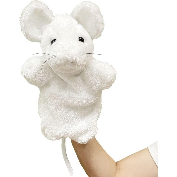Nuevo Lindo Animal De Peluche MuñEco De Mano RatóN Blanco Flor PequeñA Gato MuñEco De Peluche Juguete De Mano Hogar EducacióN Temprana Aprendizaje MuñEco De Mano Regalo 25Cm-image