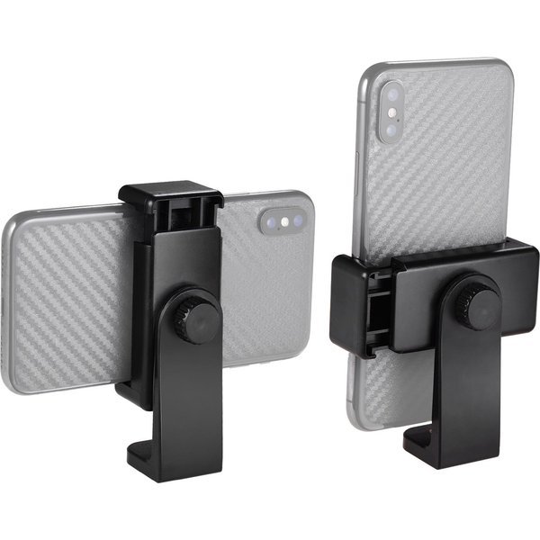 Clip Del TeléFono Del Adaptador Del Soporte Del TeléFono Del Tenedor De La Abrazadera De Smartphone Para El Palillo De Selfie Del TríPode Con Desmontable Negro-image