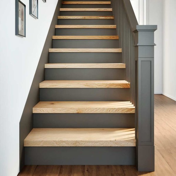 Vidaxl Pelda De Escalera, 4 Piezas, Crudo, 70X25X2Cm, Madera Maciza De Roble-image