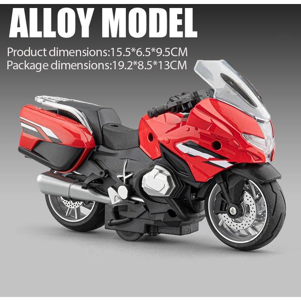 1:14 R1250Rt Policyjny Model Motocykla Ze Stopu Odlewany CiśNieniowo Zabawkowy Samochodzik DźWięK ŚWiatłO Pull Back Amortyzacja Miniaturowy Motocykl Prezent Dla Dzieci-image