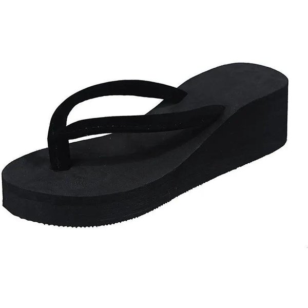 Nowe Kapcie Letnie Buty Damskie SandałY Na Koturnie Klapki PlażOwe Domowe Klapki Damskie Klapki Pianka Memory Zapatos De Mujer 38 Czarny-image