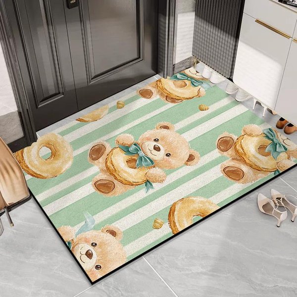 Alfombra De Piso De Seda Con Dibujos Para Puerta De Entrada Alfombra Para Suciedad De Puerta De Entrada Del Hogar Alfombra Resistente A La Suciedad Para Exteriores Alfombra De Polvo Se Puede Cortar A Medida 40 * 60CM Silk Ring Gray-image