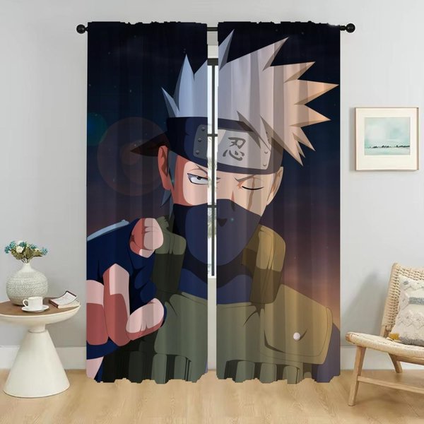 Cortinas Opacas Para CáMara Naruto, Elegantes Cortinas Para HabitacióN, 2 Piezas, DecoracióN De Halloween, Cortinas Divisorias Para Sala De Estar W50Xh70Cmx2Pcs-Cl-image
