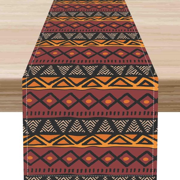 Estampado Abstracto ÉTnico Africano Camino De Mesa De Lino Bufanda Para Tocador DecoracióN De Mesa PatróN GeoméTrico Africano Caminos De Mesa DecoracióN De Fiesta 150X33Cm-image