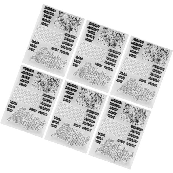 6 Piezas Sellos Transparentes Sellos Decorativos Para Hacer Tarjetas DIY Scrapbooking ÁLbum Manualidades De Papel T1994 White-image