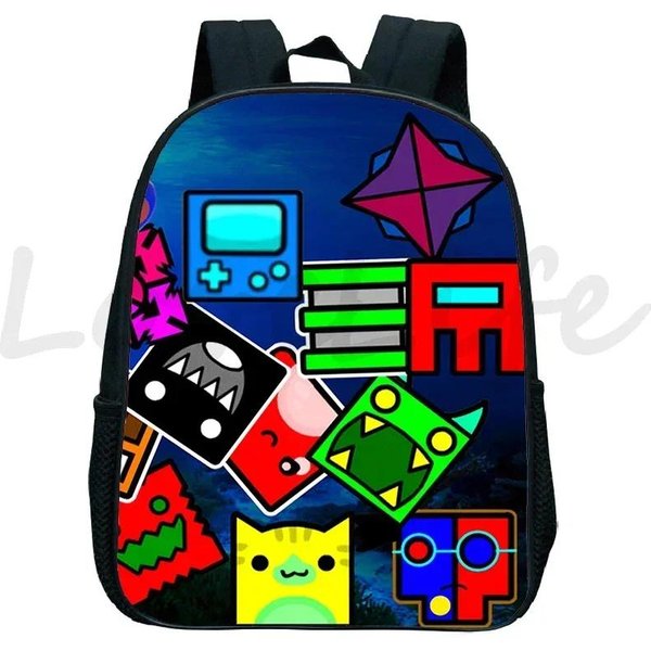 Mochila Infantil Anime Mochila PequeñA Bolsas Escolares De Dibujos Animados Para NiñOs GeometríA Furiosa Dash Mochilas De JardíN De Infancia NiñOs NiñAs Mochila-image