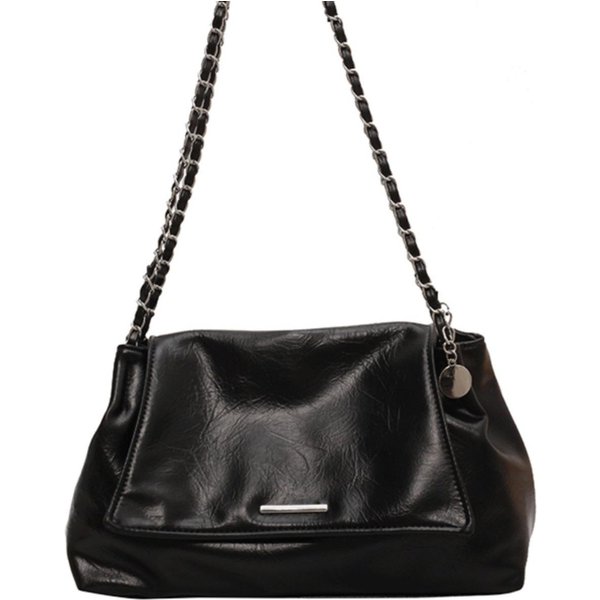 Bolso Tote Casual Suave, Bolso De Gran Capacidad, Popular Para Mujer, Bolso De Cadena VersáTil, Bolso De Axila, Bolso De Hombro ÚNico Plata-image
