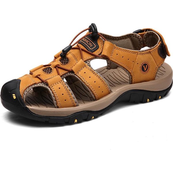 SandałY MęSkie Letnie SkóRzane MęSkie Buty Codzienne Outdoorowe SkóRzane SandałY MęSkie Buty Na Plażę Buty Rzymskie Gumowe Buty Do Wody 40 Black-image