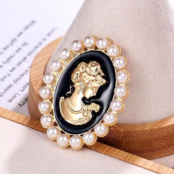 Broche Avatar De Reina De AleacióN Con Aceite Goteando Corsage Creativo En Relieve Moda Pin Sexy Negro-image