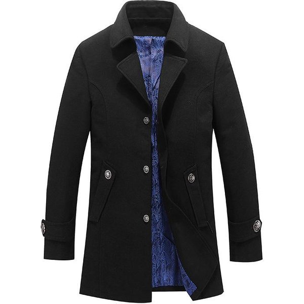 Abrigo Largo Nuevo De OtoñO E Invierno Para Hombre Holgado Talla Grande Chaqueta De Negocios Para Hombre 4XL Black-image