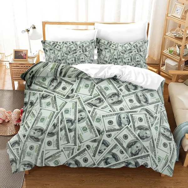 Kolekcja PośCieli Dollars Nadruk 3D Banknoty Poszewka Na KołDrę Tekstylia Domowe Rozmiar Jednoosobowy Twin PełNy King Z Poszewkami Na Poduszki Dropshipping AU Single 140X210Cm-image