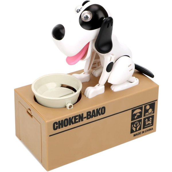 Huchas ElectróNicas De PláStico Para NiñOs, Regalo, Dibujos Animados, Perro RobóTico, Hucha Para Robar Monedas, Cajas De Dinero Automatizadas, Caja Para Ahorrar Dinero Beige-image