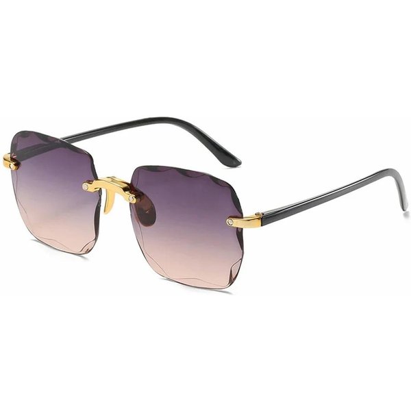 Gafas De Sol Cuadradas CláSicas Vintage Para Mujer, Gafas De Sol Sin Marco Con Espejo Degradado, Moda Retro Sin Montura-image
