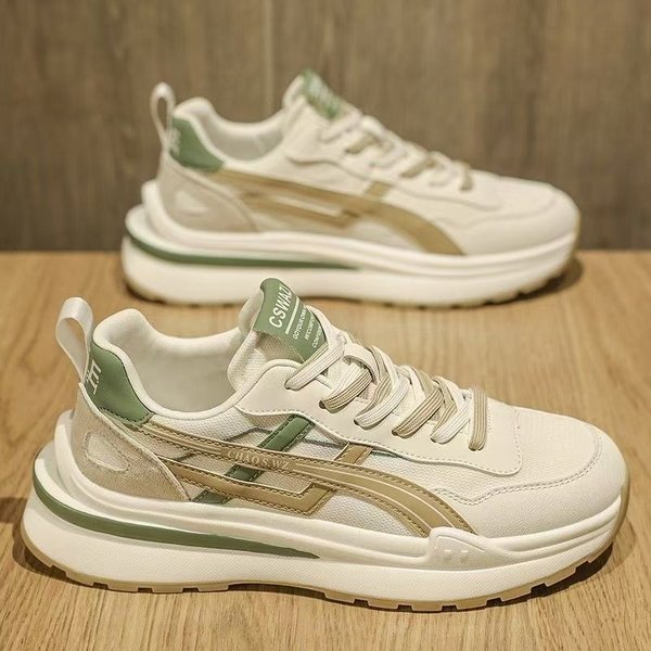 Zapatos De Hombre Para Verano Nuevos VersáTiles De Marca De Moda Zapatos De Malla De Moda Para Hombre Transpirables Para Correr Deportivos Zapatos De Papá De Suela Gruesa 44 Beige-image
