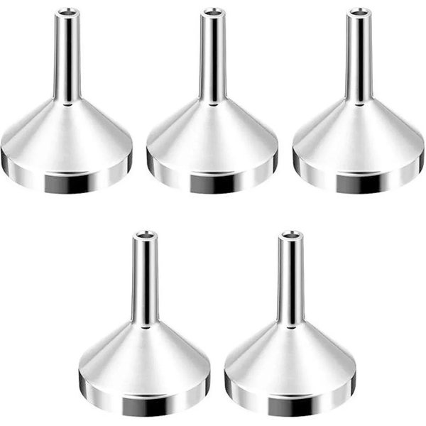 5 Szt. Mini Metalowy Aluminiowy Lejek Kuchenny Do Oleju I PłYnóW Z OdłąCzanym Filtrem, Lejek Z Szerokim Wlotem Do Konserwowania, NarzęDzia Kuchenne White-image