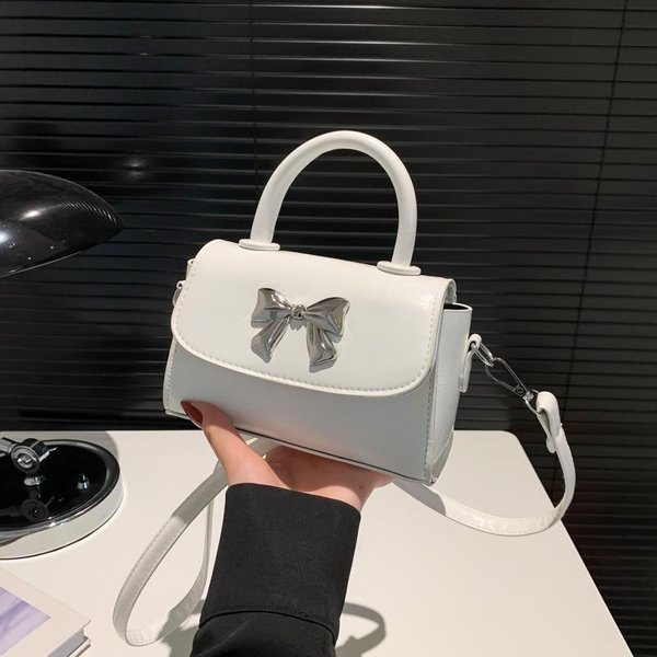 Wysokiej Klasy Modna MałA Torebka Damska Nowa Popularna Uniwersalna Torebka Typu Crossbody Z Kokardą Modna MałA Torebka Kwadratowa Black-image