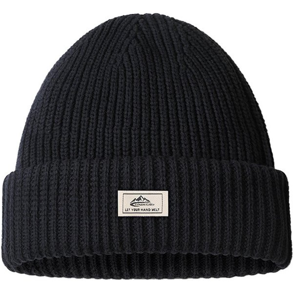 Gorro CáLido De Invierno Para Hombres Gorro De AlgodóN De Punto Grueso Al Aire Libre Gorro Para Clima FríO Esquí Senderismo Negro-image