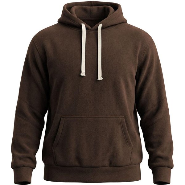 Sudadera Con Capucha Para Hombre, Color Liso, Con CordóN, Manga Larga, Bolsillo Canguro, Corte Holgado, Informal XXL Café-image