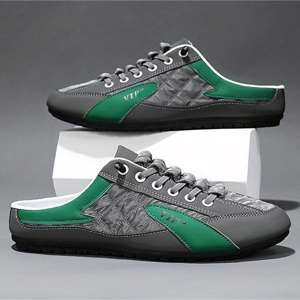 Zapatillas De Hombre Verano Casual Slip-On Mules Zapatos Para Caminar Ligeros Y Transpirables Perezosos CóModos Slip-On Half Pantuflas Pisos Zapatillas Zapatillas Casuales 39 Verde-image