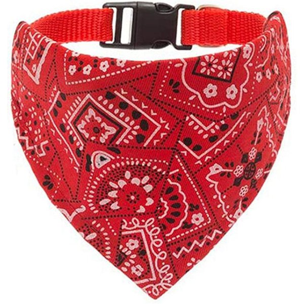 Collar Y Bandanas Para Perros Collar Para Mascotas Collar Elegante Para Perros Con Bandana Para Perros PequeñOs, Medianos Y Grandes Collar Con Bufanda Ajustable Para Mascotas L Rojo-image