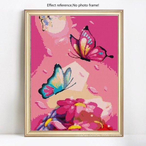 Pintura De Diamantes Animal Mariposa Imagen Bordado Diamantes Redondos Completos 20X30CM-image