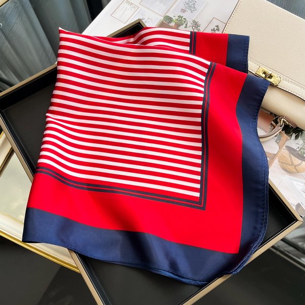 Luksusowy Jedwabny Kwadratowy Szalik Na WłOsy Kobiety Satynowa Apaszka Na Szyję Chusta Na RęKę Nadgarstek Letni WzóR Szal Chusty Na GłOwę HidżAb Bandana Red-image