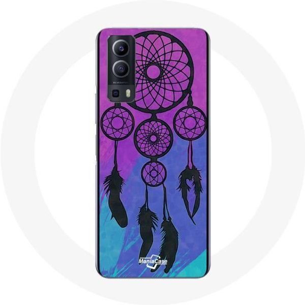Funda Vivo Y72 AtrapasueñOs Negro Fondo Azul Y Morado-image