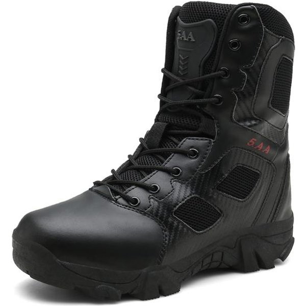 MęSkie Buty Motocyklowe Buty Wojskowe Buty Bojowe MęSkie Buty Do Kostki Taktyczne DużY Rozmiar 39 -46 Buty Wojskowe Buty MęSkie Buty Robocze Buty Ochronne 39 Czarny-image