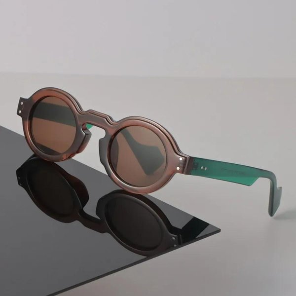 OkrąGłE Okulary PrzeciwsłOneczne Damskie MęSkie Retro Stylowe Lustrzane Soczewki Okulary PrzeciwsłOneczne Damskie MęSkie Stylowe Unikalne Oculos De Sol Stylowe Do Jazdy Other Gray-image