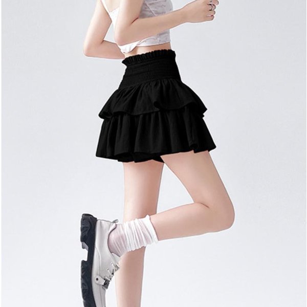 Falda Blanca Voluminosa Corta Para Mujer En Primavera Y OtoñO Nueva Dulce Falda Ballet Tarta Cintura Alta Falda Ajustada XL Negro-image