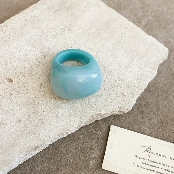 Resina De Dopamina Mancha Anillo Simple De Moda Verano Fresco Y Dulce Anillo Para El Dedo íNdice Sentido De DiseñO Anillo Nicho Mujer Gray-image