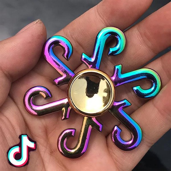 Spinner Fidget Arco Iris De Metal Colorido EDC Spinner De Mano Juguete Anti-Ansiedad Para NiñOs Adultos Alivia El EstréS Spinner De Dedos Regalos-image