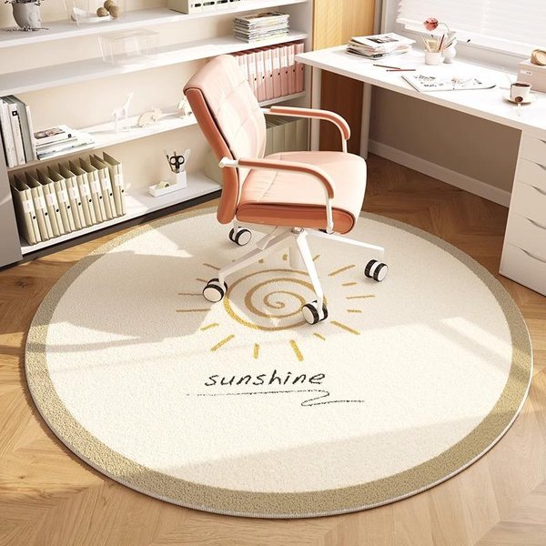 OkrąGłY Dywanik Pod KrzesłO Komputerowe – KąCik Do Czytania Dla Dzieci, Sypialnia, Gabinet Mata Pod KrzesłO Obrotowe, Ochrona PodłOgi Pod StołEm Diameter 100Cm(39In)-image