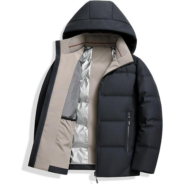 Nueva Chaqueta De PlumóN Para Hombre De Invierno, Mediana Y Larga, Con Capucha Desmontable 4XL-image
