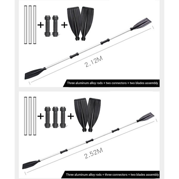 Remos Desmontables, Remos De AleacióN De Aluminio, Remos De Aluminio Reforzado Para Botes Inflables, Kayaks Y Botes De Goma. Negro-image