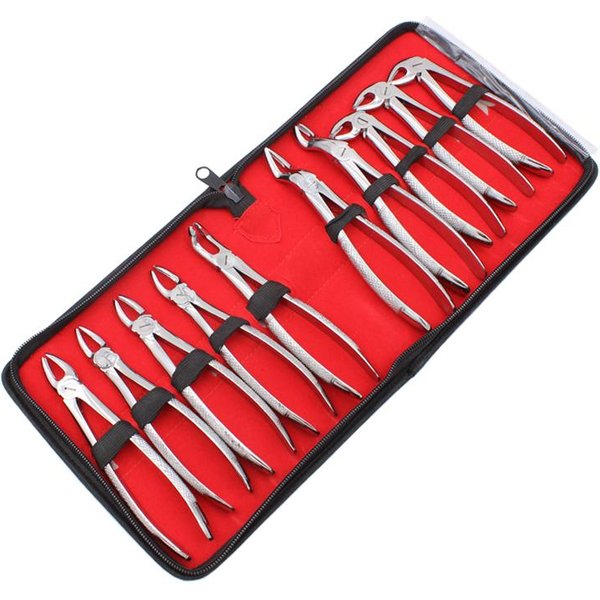 Juego De FóRceps Para ExtraccióN Dental De Adultos / NiñOs, Juego De FóRceps Para ExtraccióN Dental, Herramientas QuirúRgicas Dentales Herramienta De OdontologíA Adult Set Plata-image